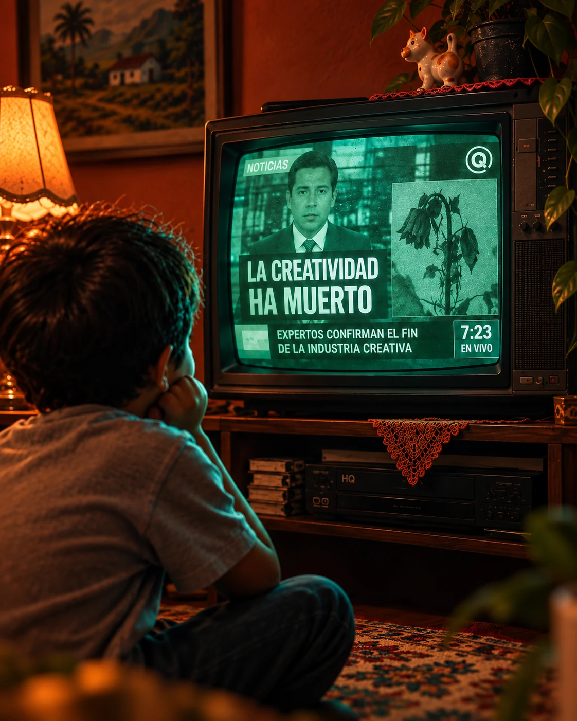 Un televisor anuncia que la creatividad ha muerto